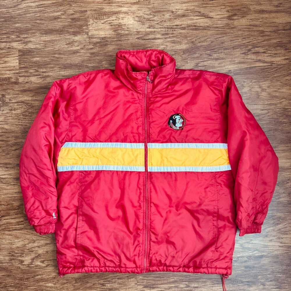 Vintage 90's Florida State University Seminoles FSU Puffer Jacket Mens XXL - Picture 3 of 9